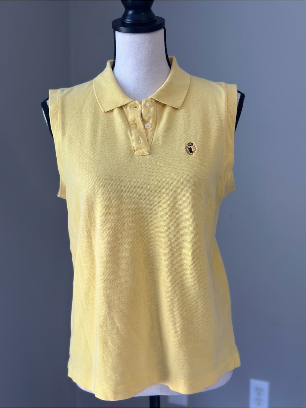 LAUREN Ralph Lauren Women’s Vintage Tennis Tank Top Large Butter Yellow